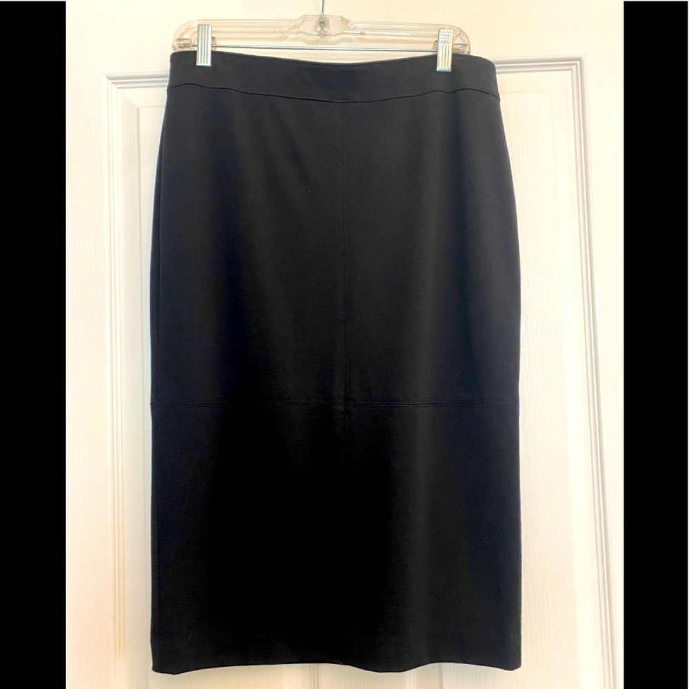 Ann Taylor Black Ponte Knit Midi Skirt - Black in Size 10